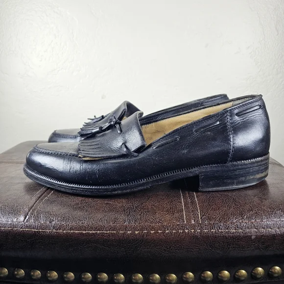CELINE Quiet Luxury Old Money Chic Classic Black Tassel Leather Loafers Sz EU 41 - Picture 5 of 16